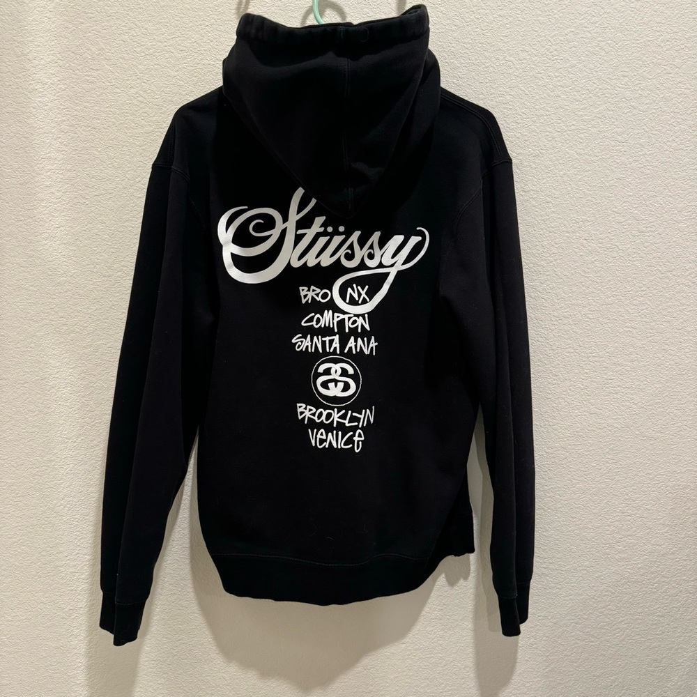 Stussy world tour hoodie black